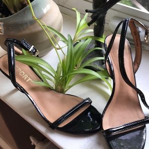 Black strappy heels